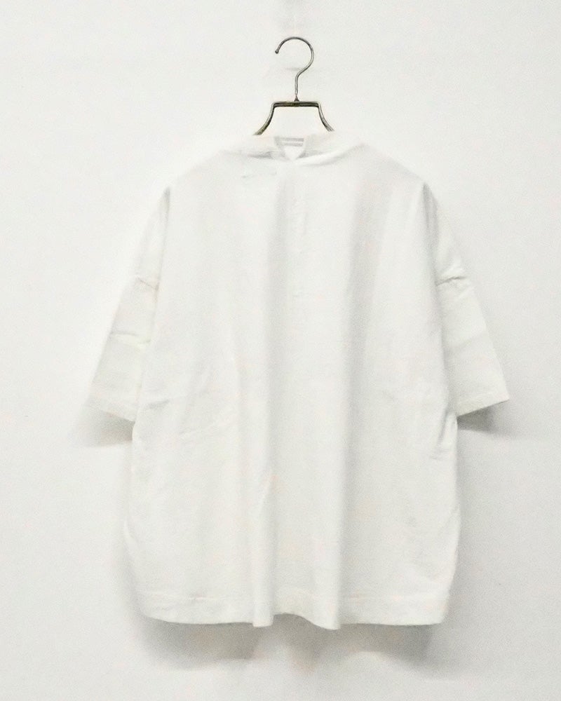 8Laboratory　エイトラボラトリー　パウダー天竺パネルT　半袖　製品染め　ヴィンテージ加工　パネル切替デザイン　ロゴ刺繍　ワイドシルエット　ドロップショルダー　大人カジュアル