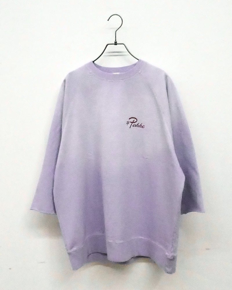 #Pokke　ポッケ　日焼け加工8分袖T　長袖Tシャツ　ヴィンテージ加工　色褪せ感　プリントデザイン　8分袖　ビッグシルエット　ユニセックス　大人カジュアル