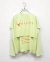 #Pokke　ポッケ　リアルレイヤード　ショート丈半袖Tシャツ＆ロンTセット　ツアーTシャツ風プリント　ヴィンテージ加工　セットアップ　着回し　ビッグシルエット　大人カジュアル