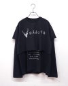 #Pokke　ポッケ　リアルレイヤード　ショート丈半袖Tシャツ＆ロンTセット　ツアーTシャツ風プリント　ヴィンテージ加工　セットアップ　着回し　ビッグシルエット　大人カジュアル