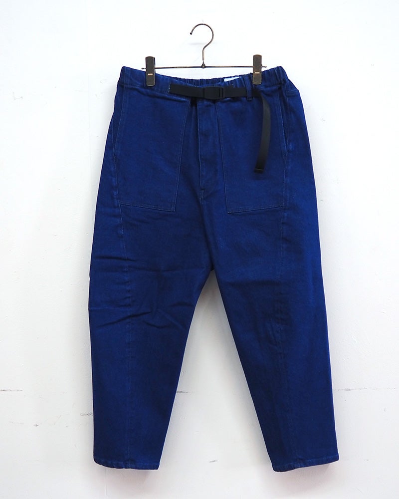 BITBLUE　ビットブルー　JOG3Dデニムワイドテーパード　ジョグデニム　ニットデニム　立体裁断　バルーンシルエット　ウエストゴム　インディゴ染め　ヴィンテージ加工　体型カバー　大人カジュアル