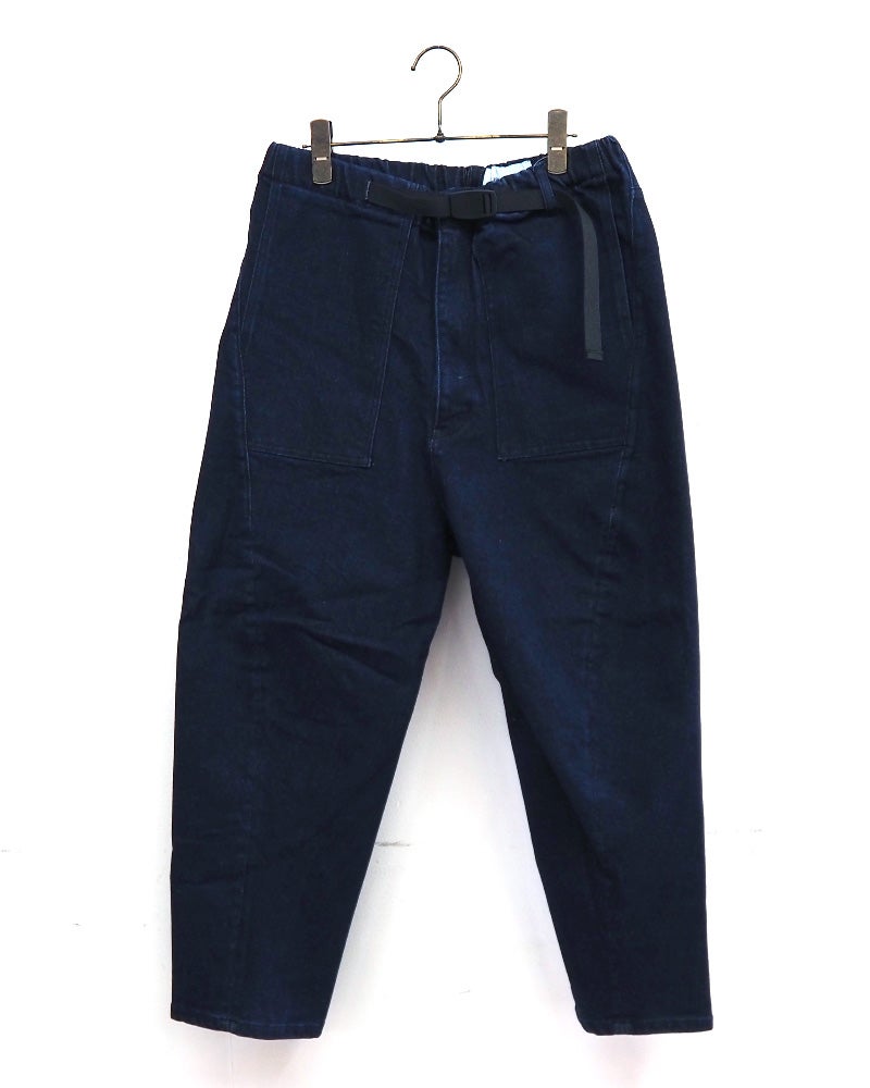 BITBLUE　ビットブルー　JOG3Dデニムワイドテーパード　ジョグデニム　ニットデニム　立体裁断　バルーンシルエット　ウエストゴム　インディゴ染め　ヴィンテージ加工　体型カバー　大人カジュアル