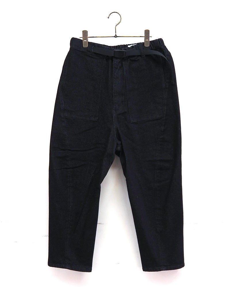 BITBLUE　ビットブルー　JOG3Dデニムワイドテーパード　ジョグデニム　ニットデニム　立体裁断　バルーンシルエット　ウエストゴム　インディゴ染め　ヴィンテージ加工　体型カバー　大人カジュアル