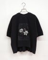 limiless　リミレス　パウダー天竺チェーン刺繍ショートT　半袖　ショート丈　チェーン刺繍ロゴ　ワイドシルエット　ドロップショルダー　前後差着丈　サイドスリット　大人カジュアル