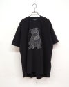 limiless　リミレス　パウダー天竺パッチワークパグT　半袖　ビッグシルエット　パグ刺繡　犬デザイン　ドロップショルダー　前後差着丈　サイドスリット　大人カジュアル