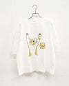 limiless　リミレス　ネコTシャツ　半袖　ビッグシルエット　ネコイラスト　アニマルプリント　ドロップショルダー　前後差着丈　サイドスリット　大人カジュアル
