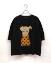limiless　リミレス　犬Tシャツ　半袖　ビッグシルエット　犬イラスト　アニマルプリント　ドロップショルダー　前後差着丈　サイドスリット　大人カジュアル