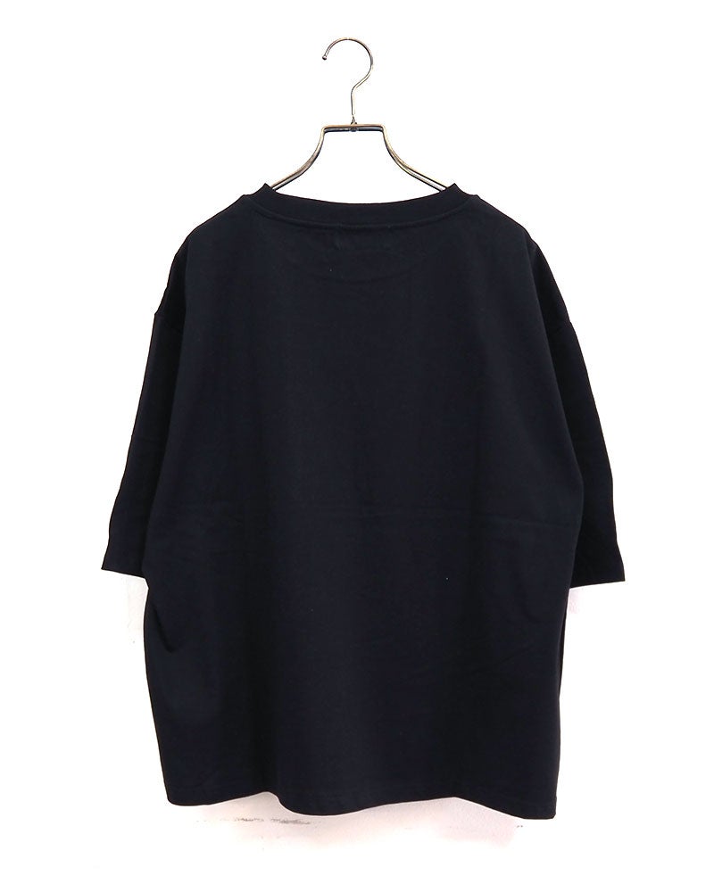 limiless　リミレス　花と鳥Tシャツ　半袖　ビッグシルエット　ボタニカルイラスト　バードプリント　ドロップショルダー　前後差着丈　サイドスリット　大人カジュアル