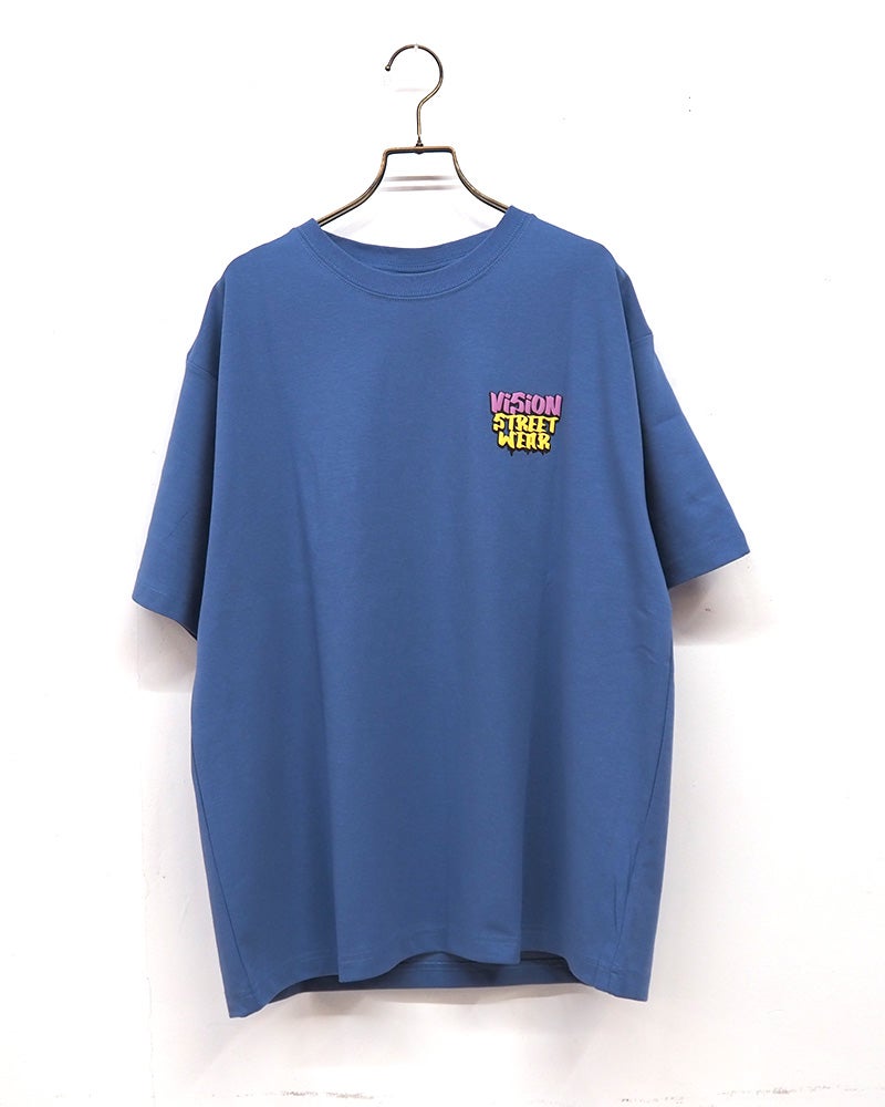 VISION　STREET　WEAR　ヴィジョンストリートウェア　ゴーストドリップTシャツ　半袖　ドリップロゴデザイン　裏ポリエステル素材　清涼感　ストリートスタイル　ユニセックス