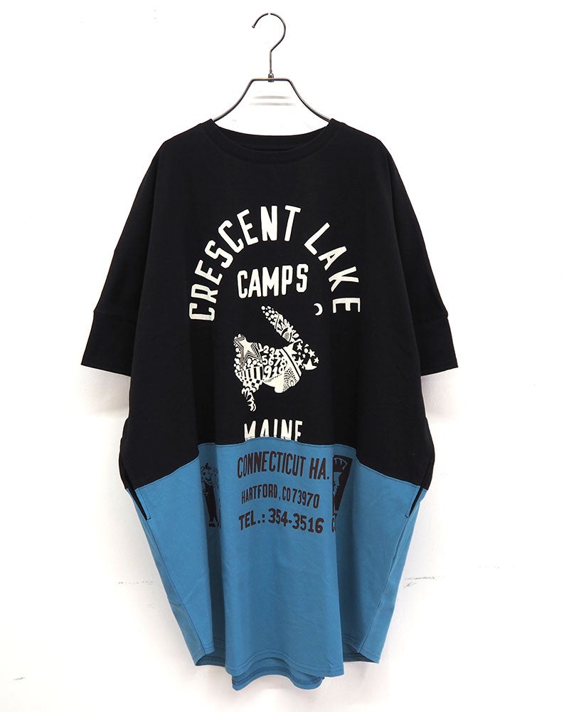 LIME.INC　ライムインク　天竺プリントBIG　T　半袖　グラフィックプリント　ビッグシルエット　ドロップショルダー　前後差着丈　サイドスリット　大人カジュアル