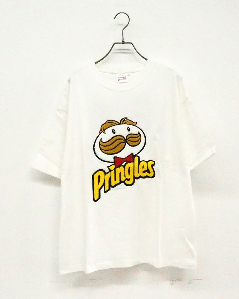 PRINGLES　プリングルズ　2009T　半袖　サガラ刺繍　ミスターP　2009年デザイン　立体ロゴ　ビッグシルエット　ドロップショルダー　ユニセックス　クルーネック
