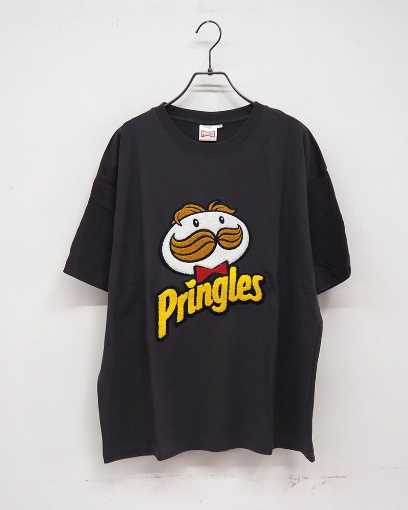 PRINGLES　プリングルズ　2009T　半袖　サガラ刺繍　ミスターP　2009年デザイン　立体ロゴ　ビッグシルエット　ドロップショルダー　ユニセックス　クルーネック
