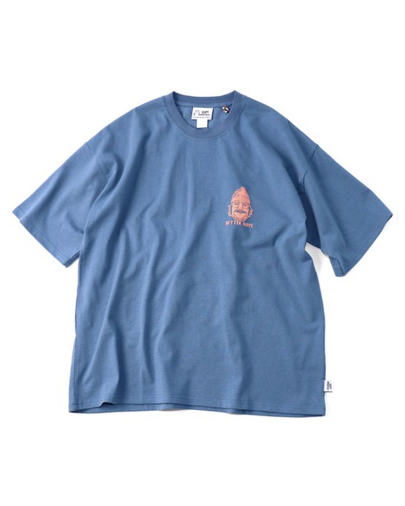 gym master　ジムマスター　BETTER DAYS ビッグTEE　半袖　バックプリント　ワンポイント刺繍　ビッグシルエット　ドロップショルダー　コットン100%　大人カジュアル