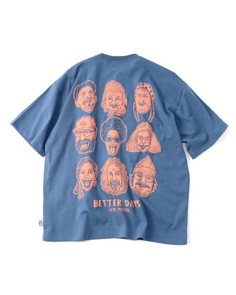 gym master　ジムマスター　BETTER DAYS ビッグTEE　半袖　バックプリント　ワンポイント刺繍　ビッグシルエット　ドロップショルダー　コットン100%　大人カジュアル