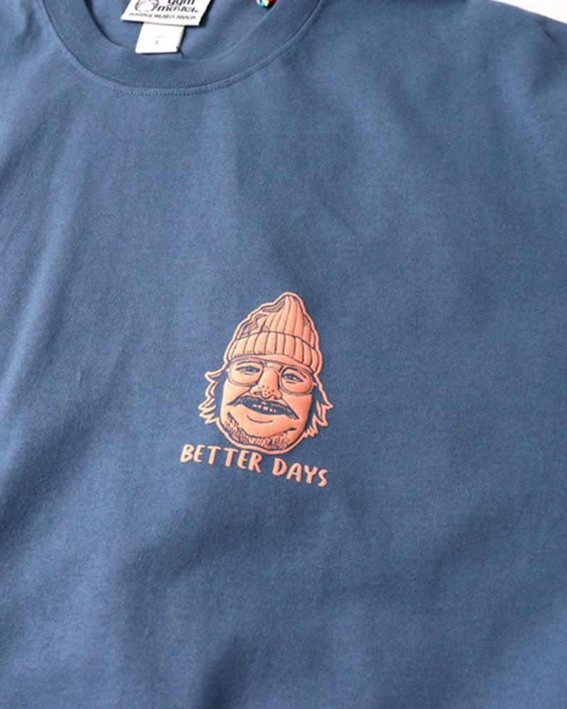 gym master　ジムマスター　BETTER DAYS ビッグTEE　半袖　バックプリント　ワンポイント刺繍　ビッグシルエット　ドロップショルダー　コットン100%　大人カジュアル