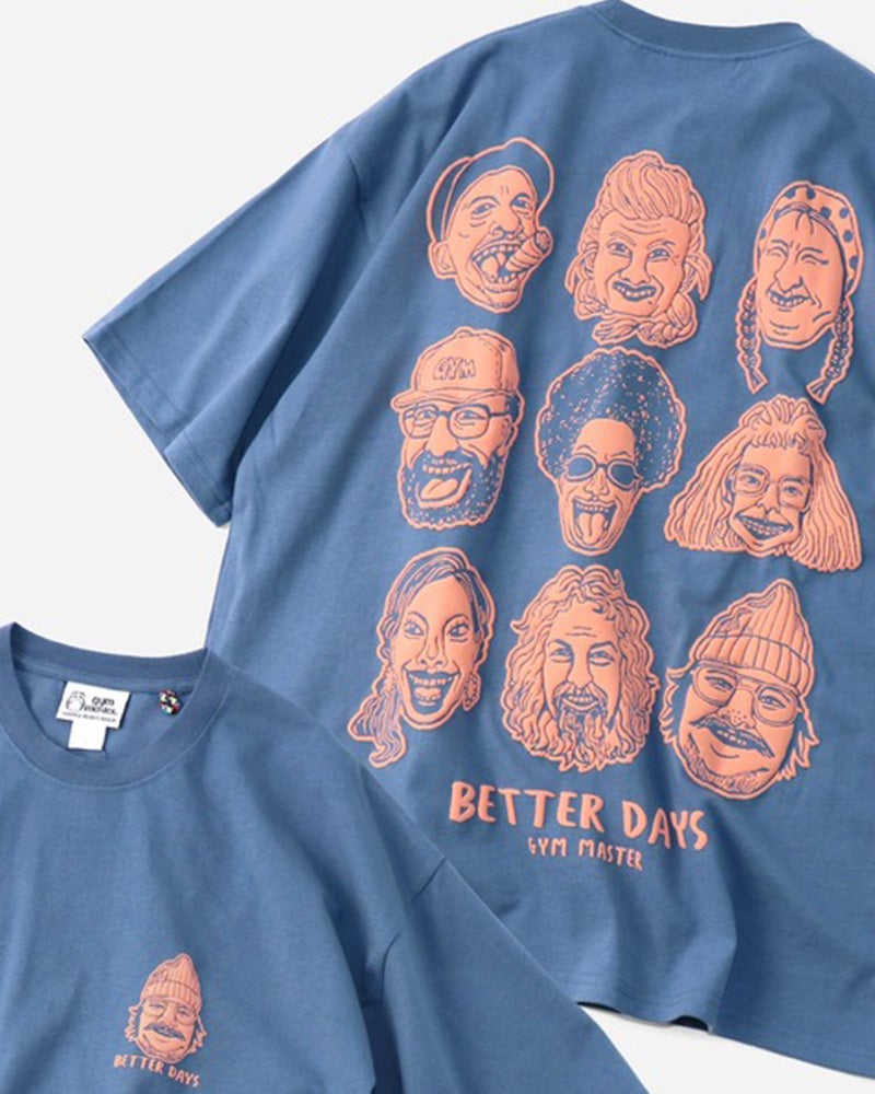 gym master　ジムマスター　BETTER DAYS ビッグTEE　半袖　バックプリント　ワンポイント刺繍　ビッグシルエット　ドロップショルダー　コットン100%　大人カジュアル