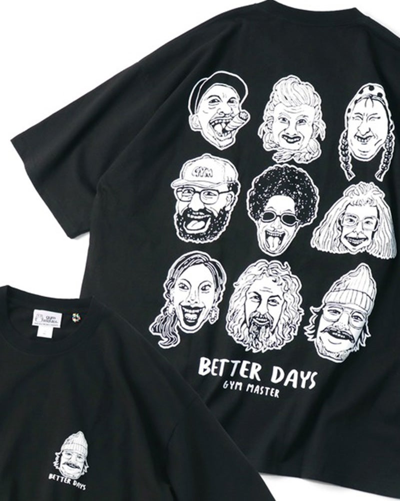 gym master　ジムマスター　BETTER DAYS ビッグTEE　半袖　バックプリント　ワンポイント刺繍　ビッグシルエット　ドロップショルダー　コットン100%　大人カジュアル
