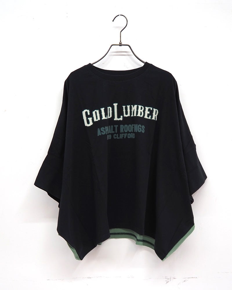 LIME.INC　ライムインク　天竺バイオウォッシュワイドT　半袖　カレッジロゴ　前後配色切り替え　バイカラー　バイオウォッシュ加工　ヴィンテージ風　超ワイドシルエット　ドロップショルダー　綿100%　大人カジュアル