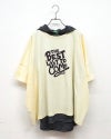 8Laboratory　エイトラボラトリー　天竺セットアップ　アンサンブル　2点セット　半袖ロゴTシャツ　ワイドシルエット　ドロップショルダー　ボーダー柄フードタンクトップ　レイヤードスタイル　綿100%　大人カジュアル