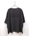 limiless　リミレス　ドライタッチ天竺ピグメント布帛切替BIG　T　半袖Tシャツ　カレッジロゴ刺繍　レース切り替え　チェック柄ドッキング　リメイク風デザイン　ピグメント加工　ヴィンテージ風　ビッグシルエット　ドロップショルダー　大人カジュアル
