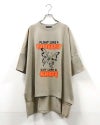 imiless リミレス バタフライT 半袖Tシャツ オーバーサイズビッグシルエット フロントバタフライグラフィックプリント ネオンカラー立体ロゴ 英字メッセージ ドロップショルダー サイドスリット 前後差ヘム フリーサイズ ストリートカジュアル アメカジテイストコーデ