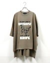 imiless リミレス バタフライT 半袖Tシャツ オーバーサイズビッグシルエット フロントバタフライグラフィックプリント ネオンカラー立体ロゴ 英字メッセージ ドロップショルダー サイドスリット 前後差ヘム フリーサイズ ストリートカジュアル アメカジテイストコーデ