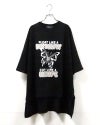 imiless リミレス バタフライT 半袖Tシャツ オーバーサイズビッグシルエット フロントバタフライグラフィックプリント ネオンカラー立体ロゴ 英字メッセージ ドロップショルダー サイドスリット 前後差ヘム フリーサイズ ストリートカジュアル アメカジテイストコーデ
