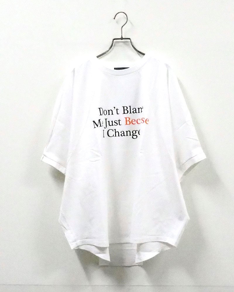 limiless リミレス 英字ロゴT 半袖Tシャツ オーバーサイズビッグシルエット フロントメッセージロゴプリント 英字グラフィック 一部配色デザイン ドロップショルダー 前後差ラウンドヘム フリーサイズ 全5カラー ストリートカジュアル アメカジテイスト大人コーデ