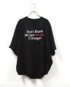 limiless リミレス 英字ロゴT 半袖Tシャツ オーバーサイズビッグシルエット フロントメッセージロゴプリント 英字グラフィック 一部配色デザイン ドロップショルダー 前後差ラウンドヘム フリーサイズ 全5カラー ストリートカジュアル アメカジテイスト大人コーデ