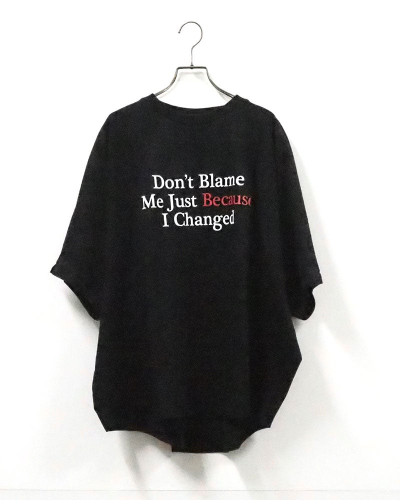 limiless リミレス 英字ロゴT 半袖Tシャツ オーバーサイズビッグシルエット フロントメッセージロゴプリント 英字グラフィック 一部配色デザイン ドロップショルダー 前後差ラウンドヘム フリーサイズ 全5カラー ストリートカジュアル アメカジテイスト大人コーデ
