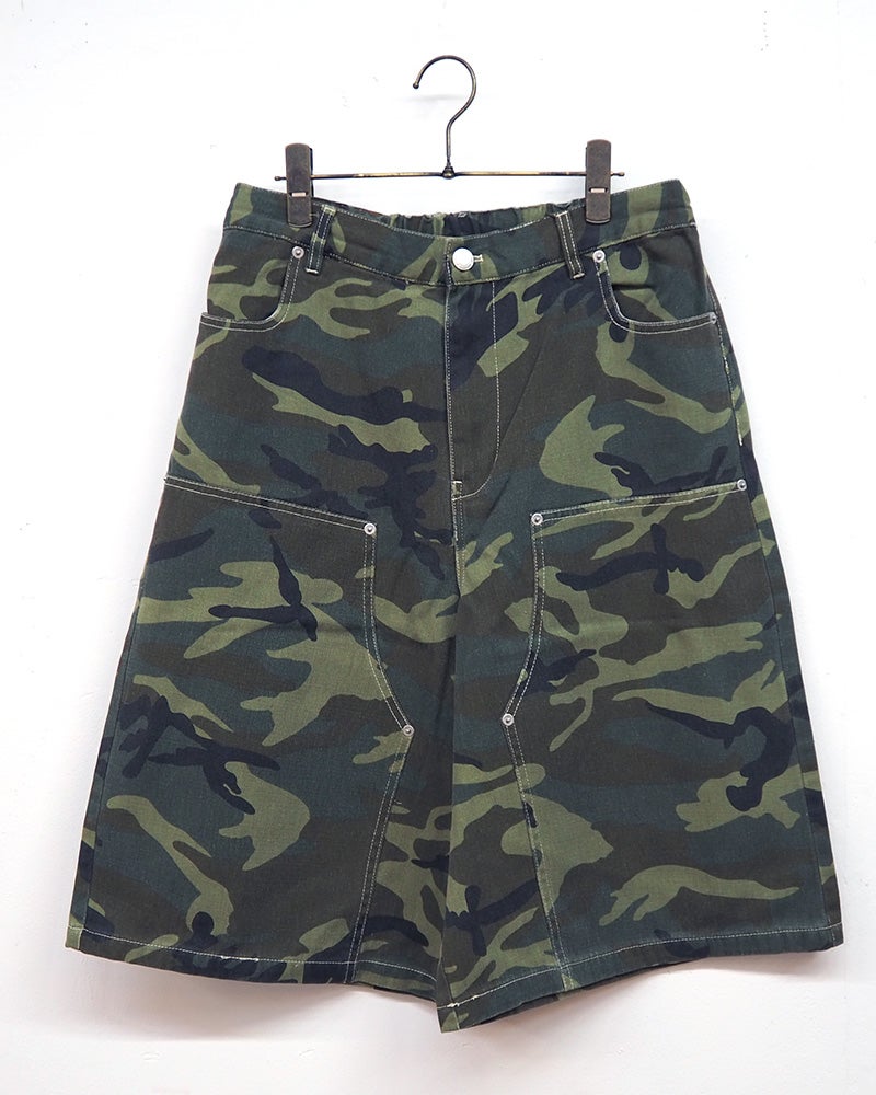VISION STREET WEAR ヴィジョンストリートウェア VISIONスケーターデニムショーツ ハーフパンツ バギーワイドシルエット ひざ下丈