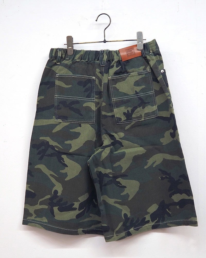 VISION STREET WEAR ヴィジョンストリートウェア VISIONスケーターデニムショーツ ハーフパンツ バギーワイドシルエット ひざ下丈