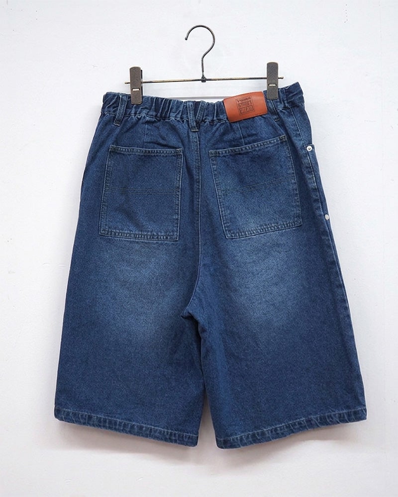 VISION STREET WEAR ヴィジョンストリートウェア VISIONスケーターデニムショーツ ハーフパンツ バギーワイドシルエット ひざ下丈