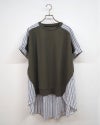 カノコ布帛切替前後差フレアプルオーバー