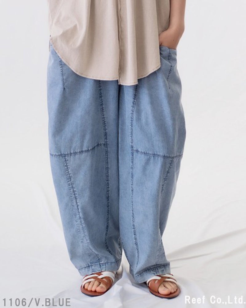 接触冷感デニムナッツパンツ