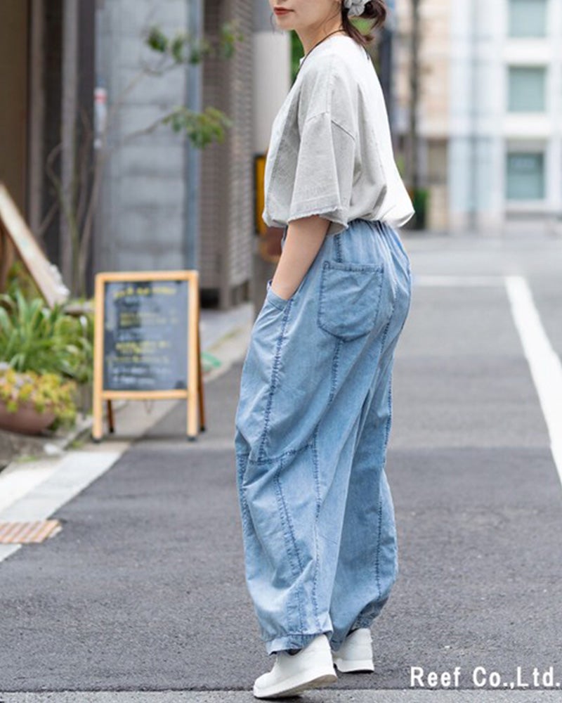 接触冷感デニムナッツパンツ