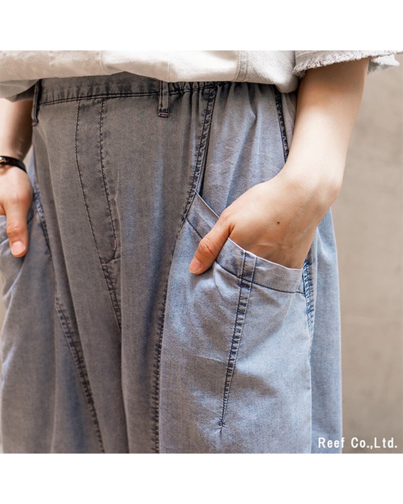 接触冷感デニムナッツパンツ