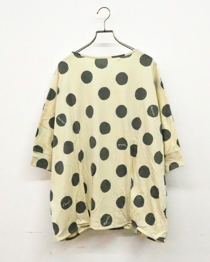 LIME.INC 天竺中水玉柄カシュクール ドルマン カシュクール トップス Tシャツ