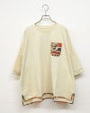 LIME.INC 天竺柄布帛ポケットスカーフT 天竺×柄布帛 スカーフ柄ポケット 半袖 Tシャツ