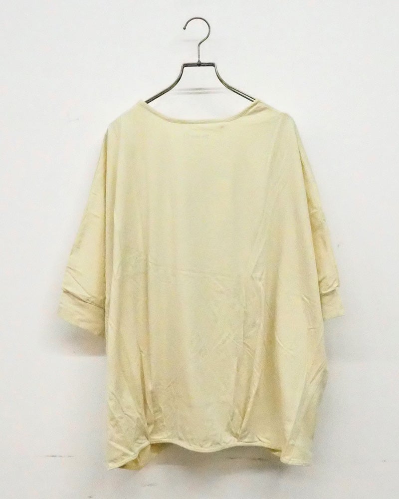 LIME.INC 無地天竺カシュクール前身プリント 無地天竺 GEORGE TOWN ロゴ カシュクール ドルマン Tシャツ