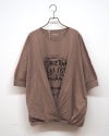 LIME.INC 無地天竺カシュクール前身プリント 無地天竺 GEORGE TOWN ロゴ カシュクール ドルマン Tシャツ