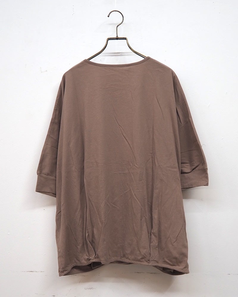 LIME.INC 無地天竺カシュクール前身プリント 無地天竺 GEORGE TOWN ロゴ カシュクール ドルマン Tシャツ