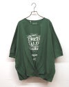 LIME.INC 無地天竺カシュクール前身プリント 無地天竺 GEORGE TOWN ロゴ カシュクール ドルマン Tシャツ