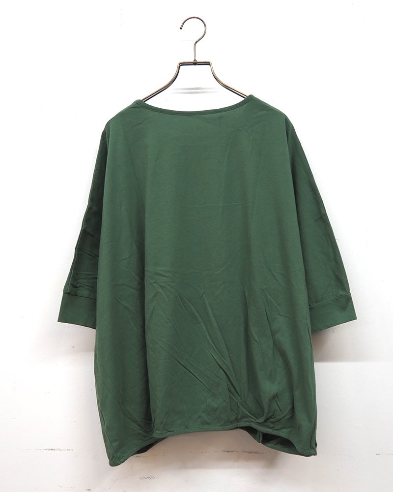 LIME.INC 無地天竺カシュクール前身プリント 無地天竺 GEORGE TOWN ロゴ カシュクール ドルマン Tシャツ