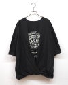 LIME.INC 無地天竺カシュクール前身プリント 無地天竺 GEORGE TOWN ロゴ カシュクール ドルマン Tシャツ