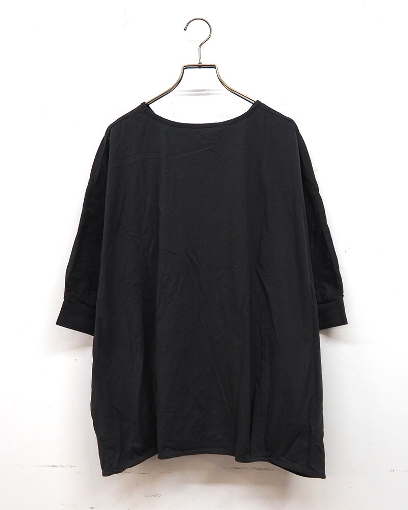 LIME.INC 無地天竺カシュクール前身プリント 無地天竺 GEORGE TOWN ロゴ カシュクール ドルマン Tシャツ
