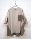 limiless リミレス メッシュポケットプルオーバー 半袖カットソーTシャツ フロント胸メッシュポケット サイド裾異素材メッシュ生地配色切り替えデザイン ヘム仕様