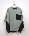 limiless リミレス メッシュポケットプルオーバー 半袖カットソーTシャツ フロント胸メッシュポケット サイド裾異素材メッシュ生地配色切り替えデザイン ヘム仕様