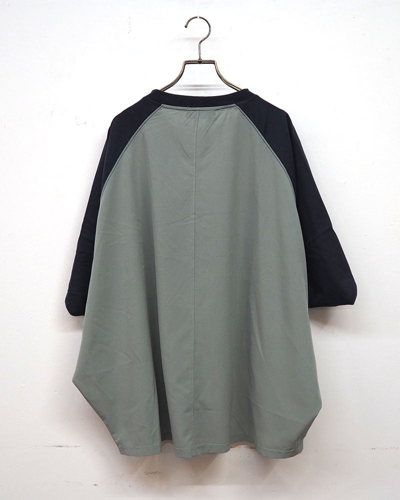 limiless リミレス メッシュポケットプルオーバー 半袖カットソーTシャツ フロント胸メッシュポケット サイド裾異素材メッシュ生地配色切り替えデザイン ヘム仕様