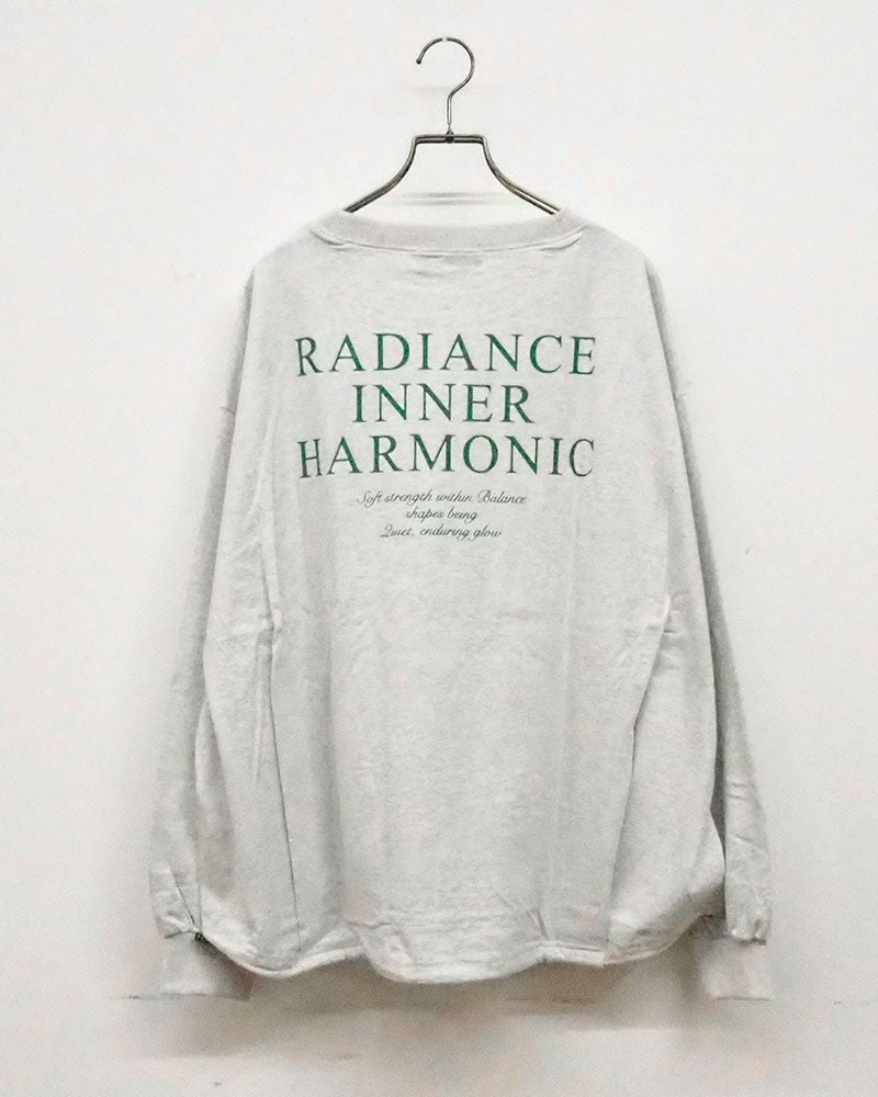limiless リミレス スポーティプリントロンT 長袖Tシャツカットソー 左胸シンプルワンポイント英字プリント バックメッセージロゴプリントデザイン 裾ドローコードドロスト仕様 袖口リブ 前後差ラウンドヘム